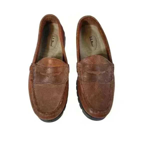 LL Bean Brown Leather shoes/Mocasines NWOB size 8 - Picture 3 of 6
